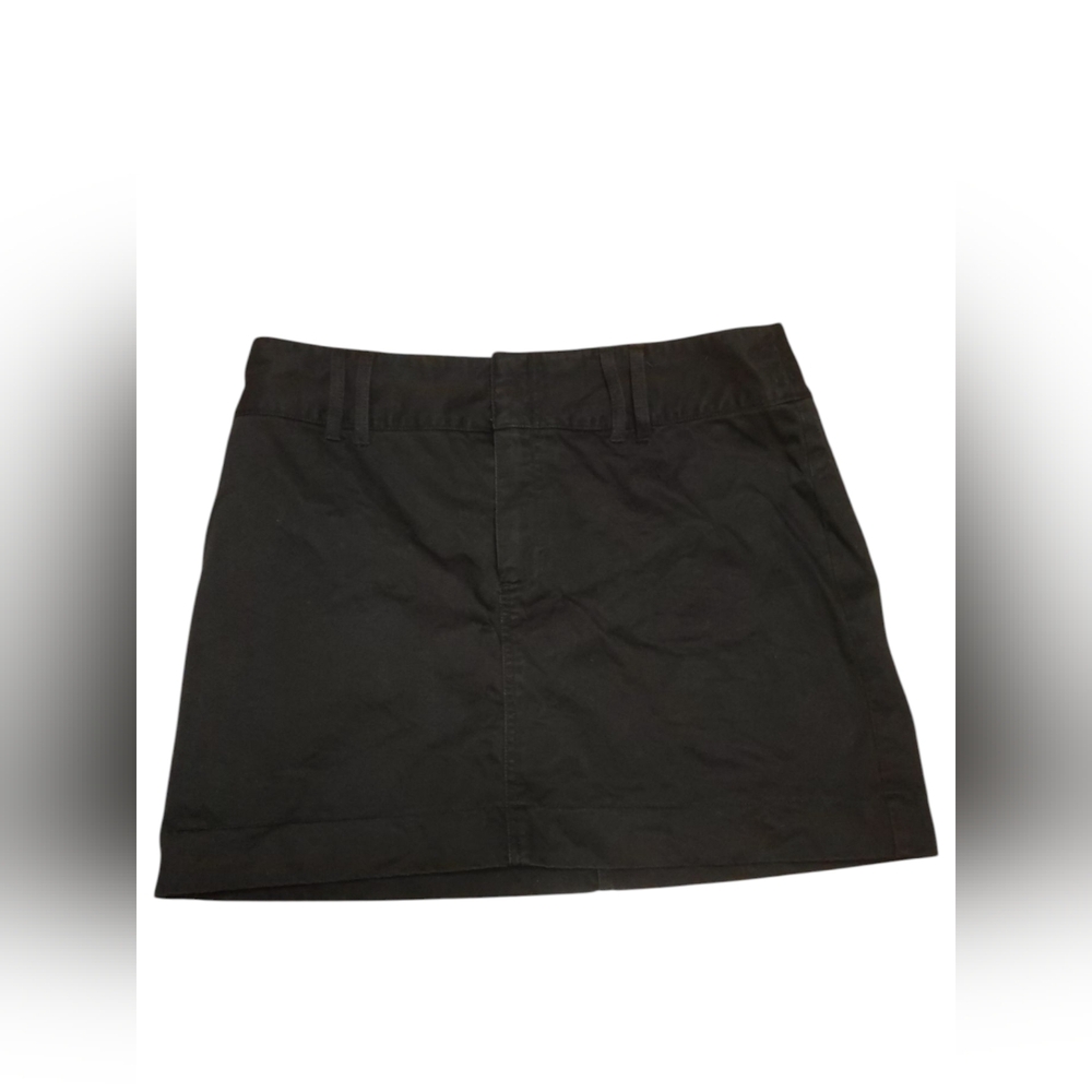 GAP Khakis Women's Black Plus Size Casual Full Zipper Mini Summer Skirt, Sz 14